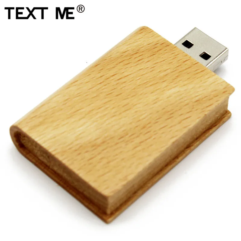 Usb флеш накопитель TEXT ME Maple wood book 4 ГБ 8 16 32 64 usb2.0 флешка подарок usb|USB флэш-накопители|