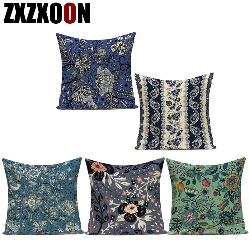 

Декоративный чехол для диванной подушки, цветок, мандала, геометрическое растение, полиэстер, чехлы на подушки для дома