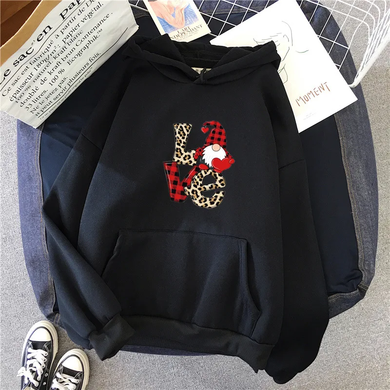 

Santa Claus Print Graphics Letter Sweatshirt Warm Streetwear Kpop Hoodie Female Fashion Casual Women's Jacket for Girls