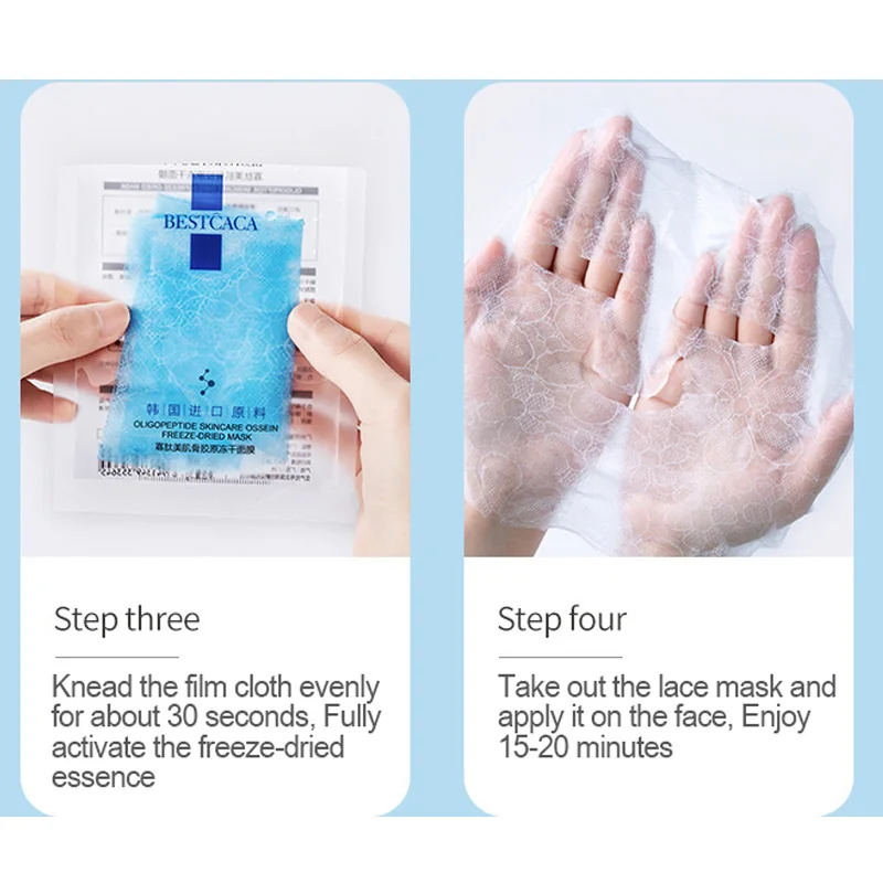 

Depth Replenishment Improve Dry Skin Face Mask Facial Whitening Moisturizing Hyaluronic Acid Wrapped Mask Face Care 5Pcs