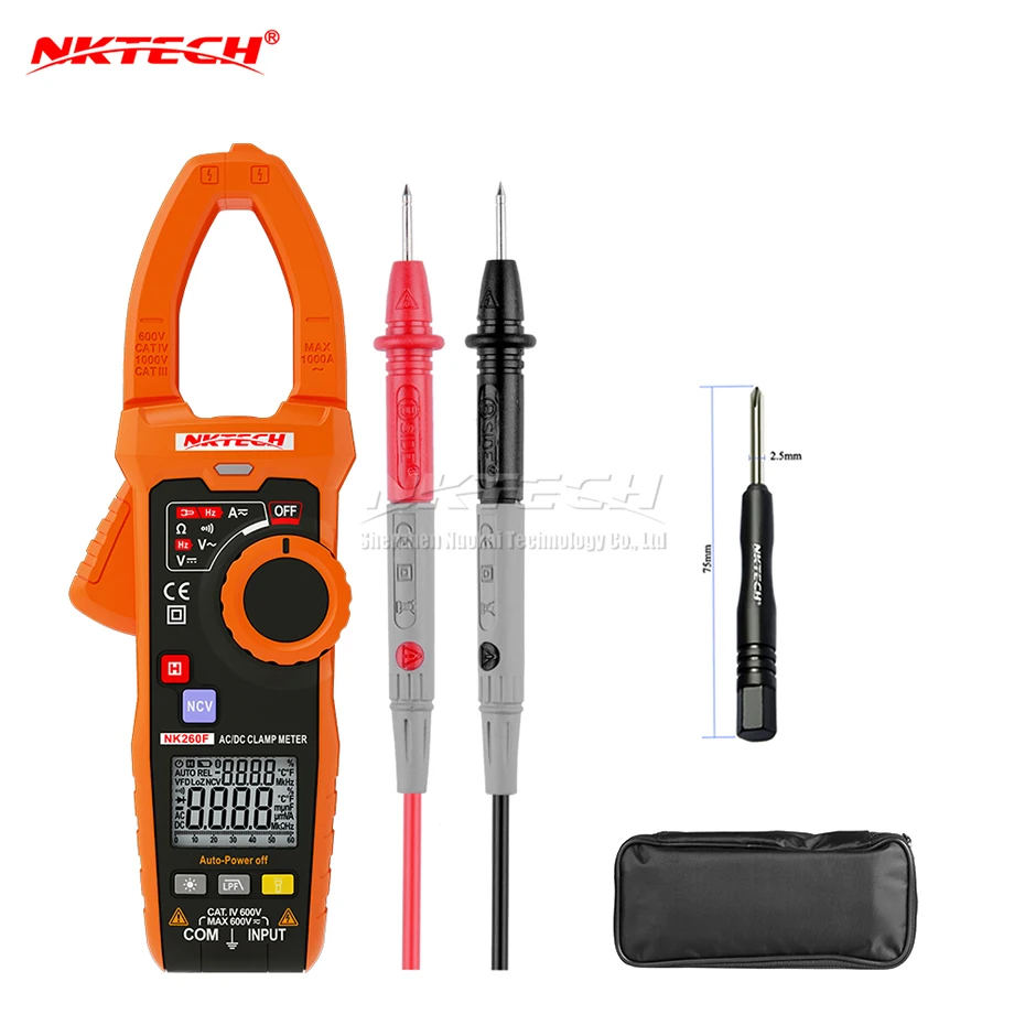 Умный Цифровой токометр NKTECH NK260F VDF LPF AC/DC V DCA емкость частоты NCV автоматический