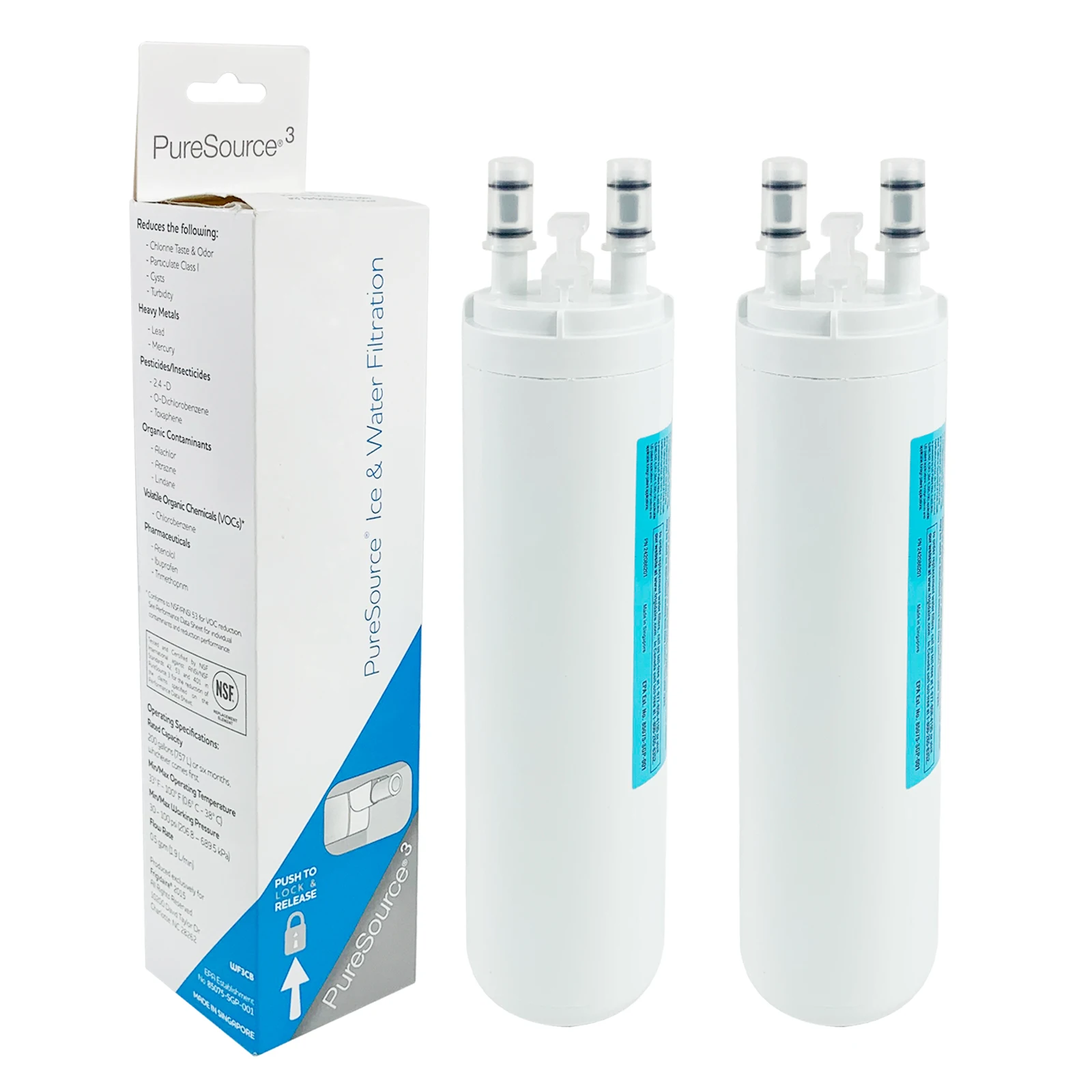 2 упаковки фильтра для воды в холодильнике замена картриджа для Frigidaire WF3CB PureSource 3 Ice & системы фильтров для воды