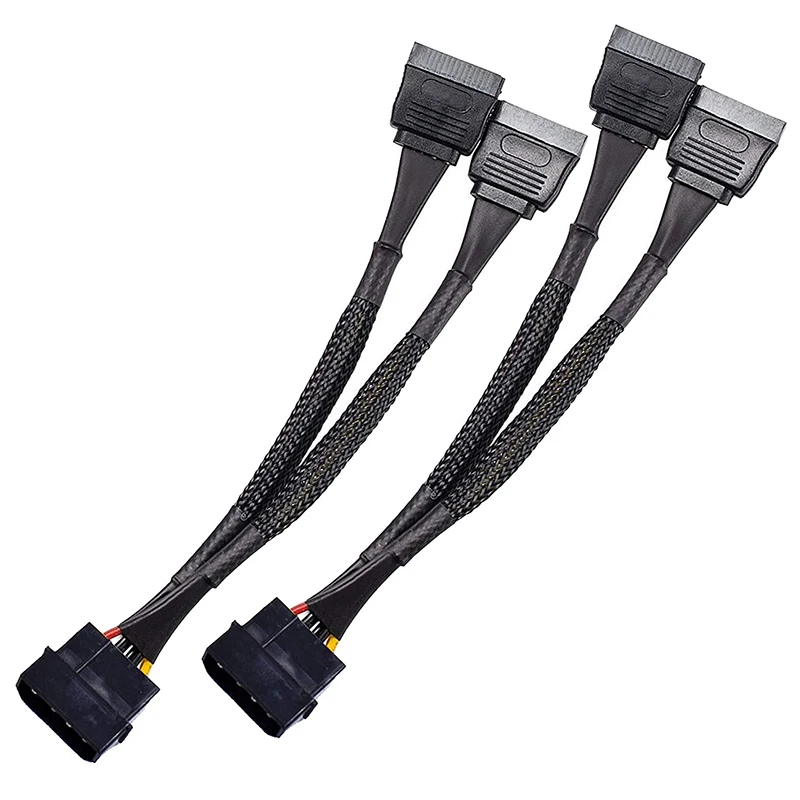 

4 Pin Male IDE Molex to Dual 15Pin Female SATA Power Splitter Converter Adapter Cable Hard Drive HDD SSD Extension Cable