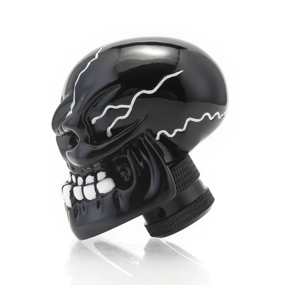 

Universal Manual Gear Shift Knob Shifter Lever Wicked Carved Skull pomo marchas Black Green Red Silver 8MM 10MM 12MM D40
