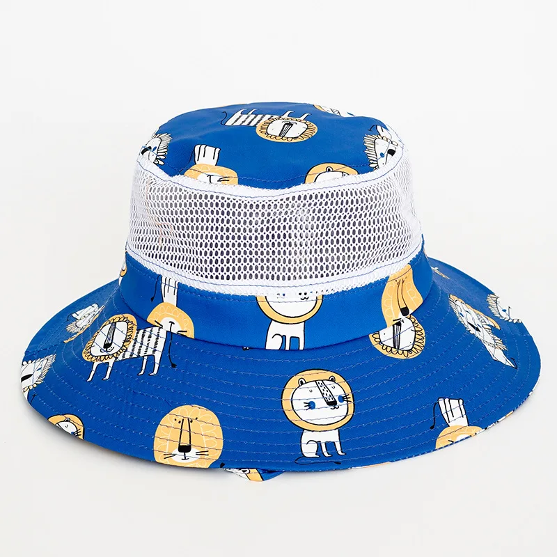 

W029 3-7 Children's Sun Hat Baby Upf 50+ Adjustable Drawstring Wide Brim Bucket Sun Hat Beach Cap for Boy Girl Kids Caps