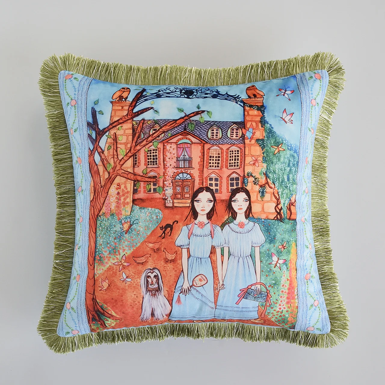 Наволочка из бархатной ткани французский роскошный дуплекс с полной печатью для