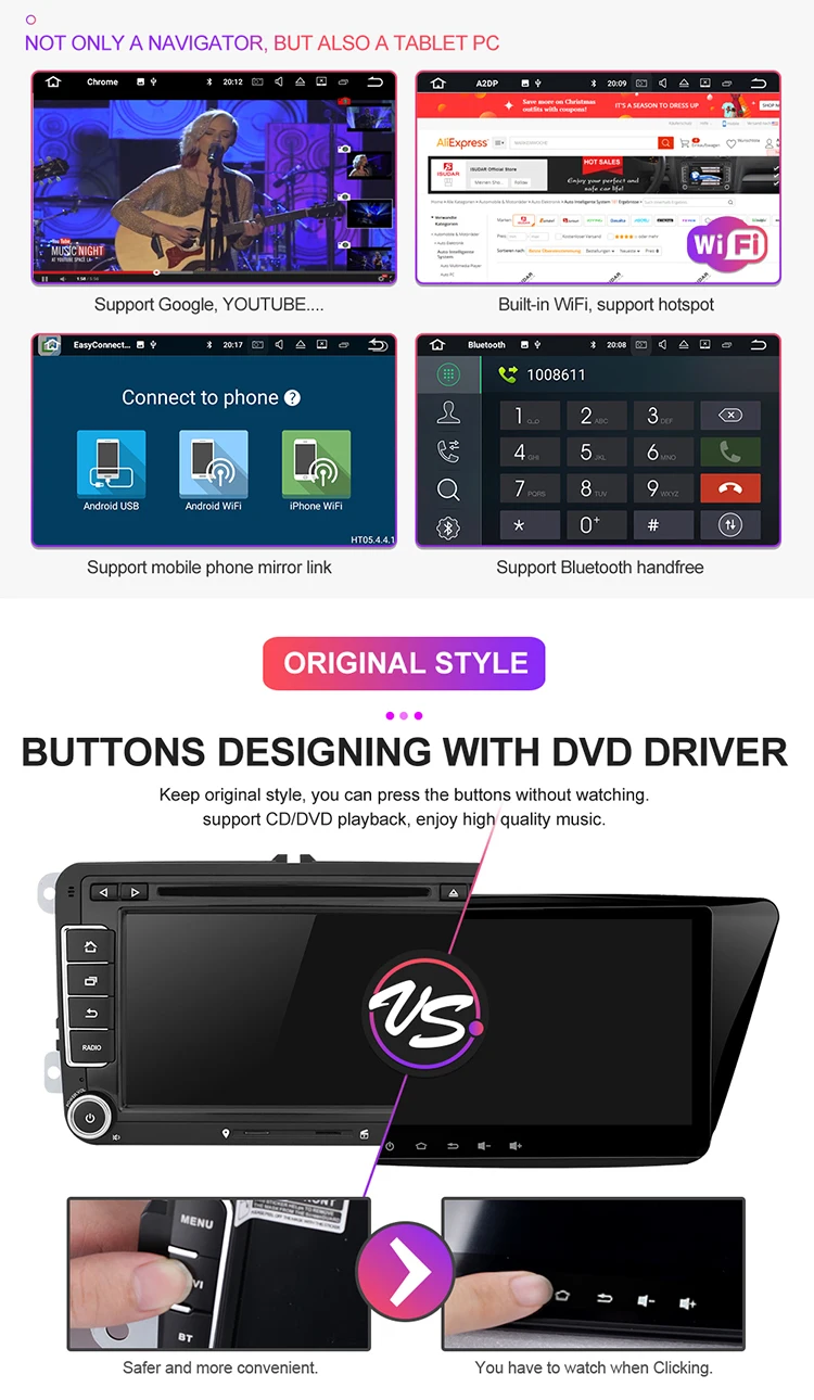 Android 9,1 2 Din Автомобильный мультимедийный dvd-плеер Авто Радио 2+ 16 USB SD gps для VW Golf Tiguan Skoda Fabia быстрая для сиденья Leon Skoda 47