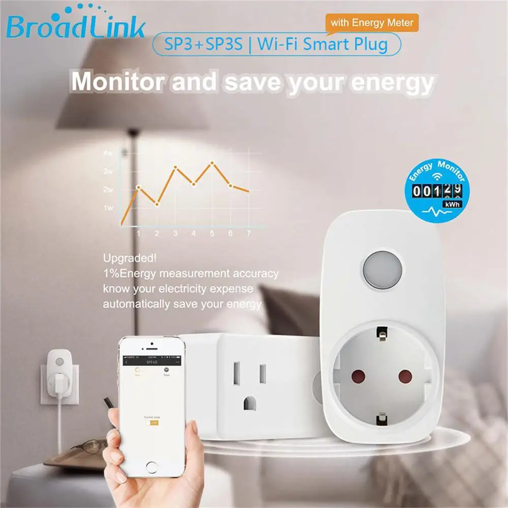 Broadlink SP3 SP3S Wi-Fi умная розетка США ЕС вилка пульт дистанционного управления выключатель питания работает с Alexa Google домашняя Автоматизация
