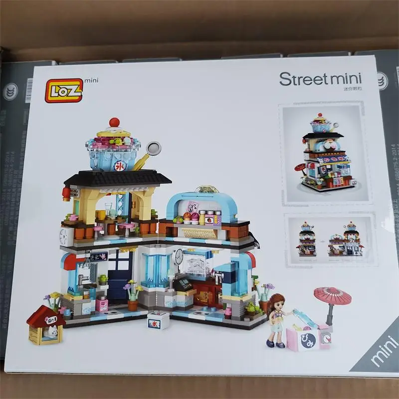 LOZ блоки милый уличный магазин Строительные кирпичи для автомобиля Роскошная