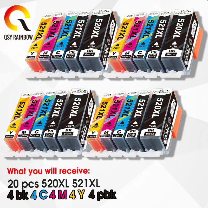 Полностью чернильный картридж PGI 520 CLI 521 XL для принтера Canon Pixma MP540 MP550 MP560 MP620 MP630 MP640