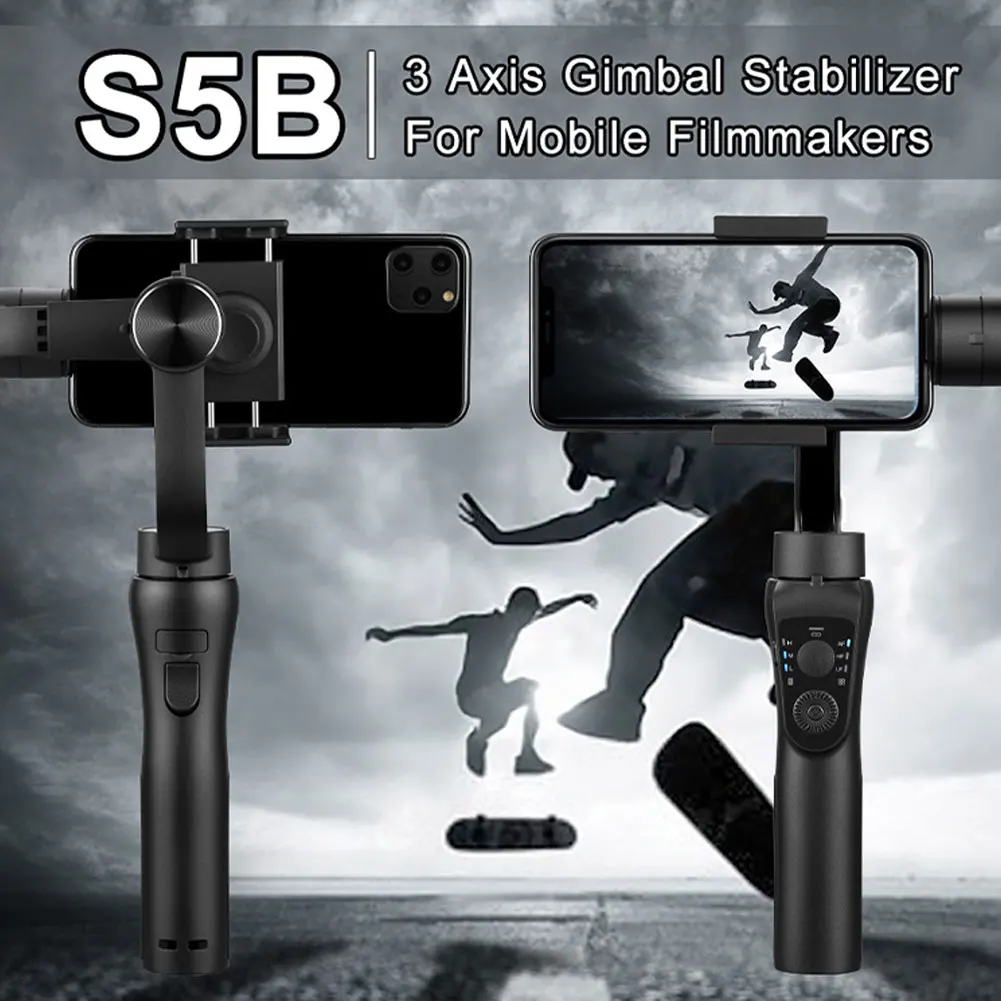 

S5B 3 Axis Handheld Gimbal Stabilizer Cellphone Video Record Smartphone Gimbal For Phone Action Camera VS H4 For Phone Go Pro
