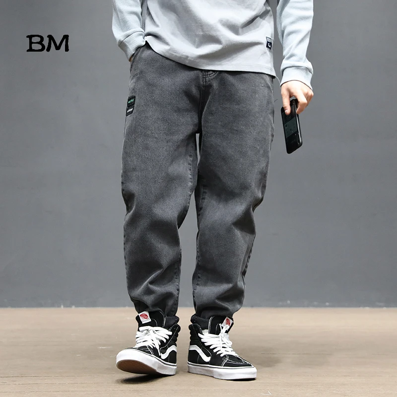 Мужские прямые джинсы в стиле хип-хоп одежда Корейском уличная harajuku modis свободная