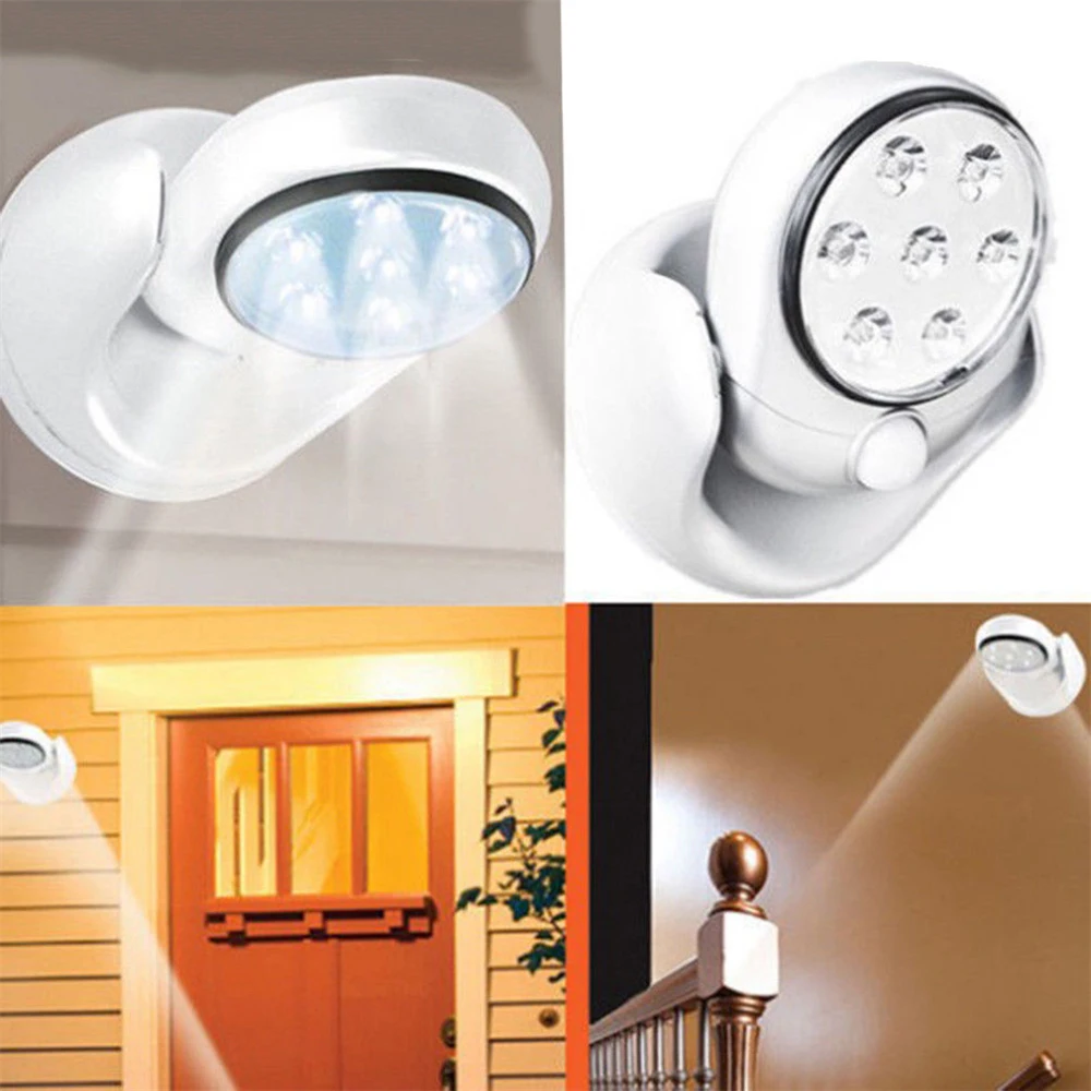 

LED Light Lamp Wireless Infrared Motion Activated Sensor 360 Degree Rotation Motion Wall Lamps toilet night light Outdoor Light