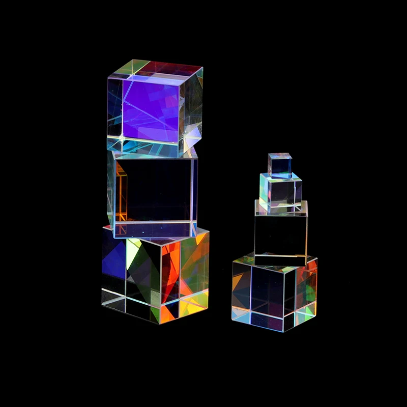 

Glass Cube Cross Dichroic Prism Mirror Splitter Decor Transparent Module Toy