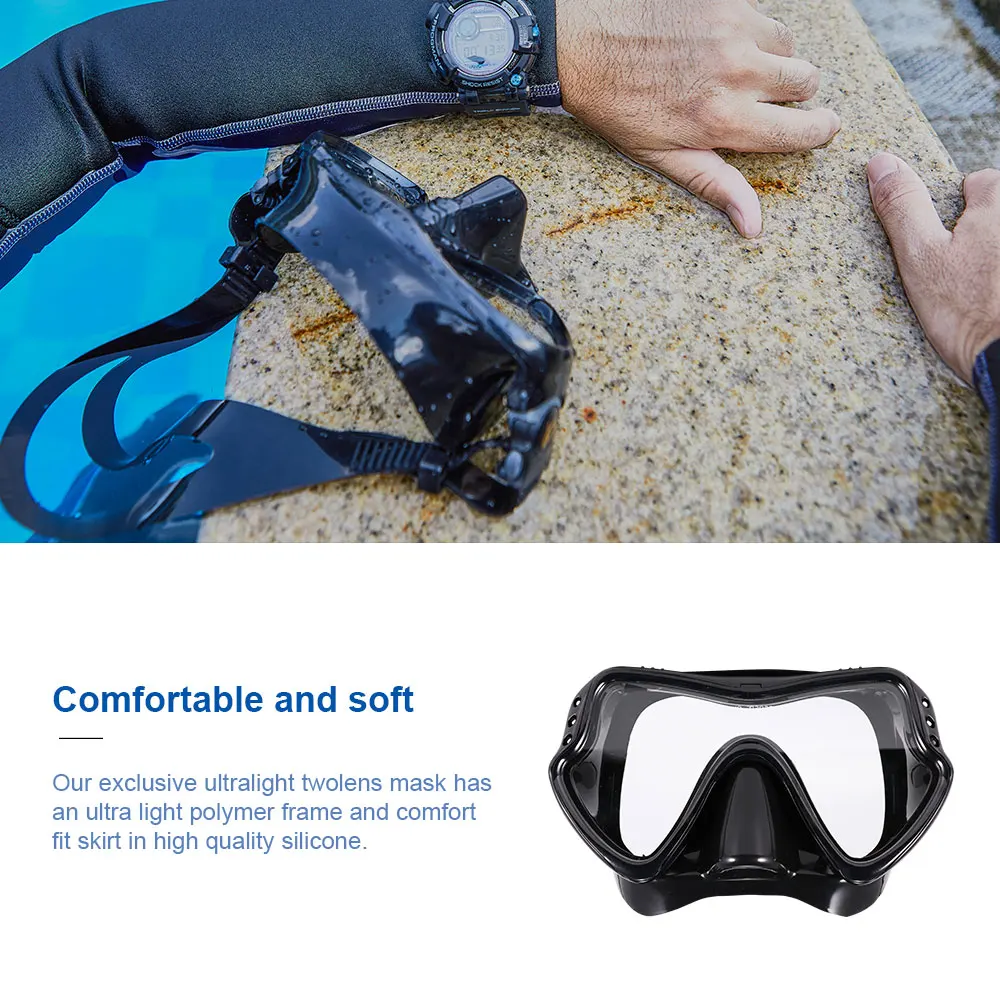 

Scuba diving mask 2021 NEW full face underwater Snorkeling Equipment Dry Style tube set Anti-Fog goggles deep dive 30 meters