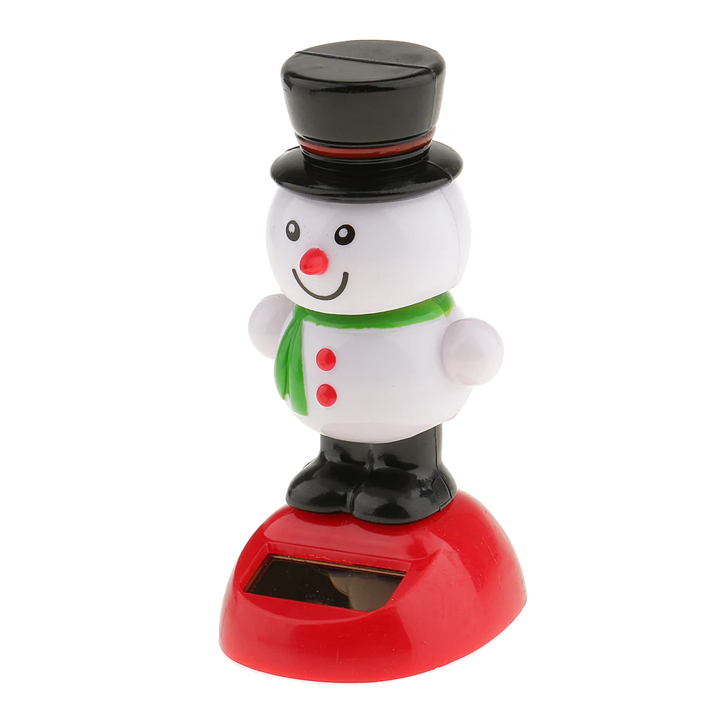 

Cute Car Dashboard Decor Solar Powered Dancing Snowman Stand On Stage Home Car Decoration Kids Toy Gift Festival Xmas Supplies