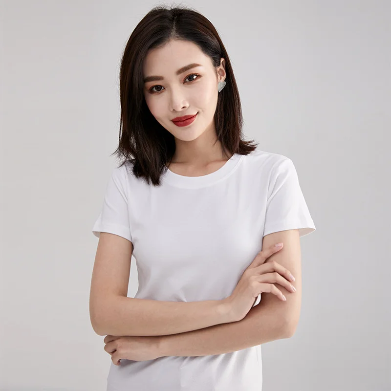 

2121 Korean Version Of The Summer New Style Loose Casual Temperament Round Neck Blouse T-Shirt Female A070