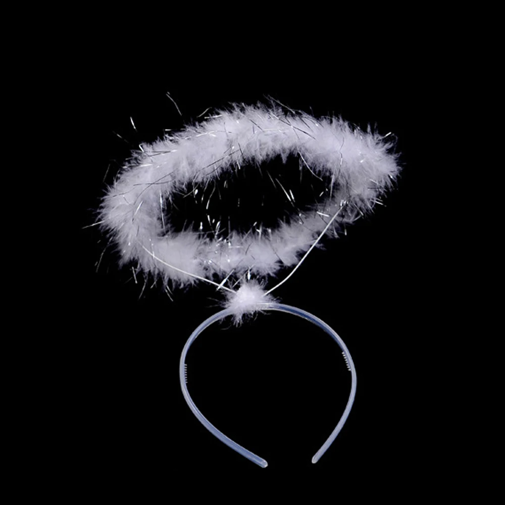 Перо гало белая Фея искусственное кольцо для детей или взрослых аксессуары волос