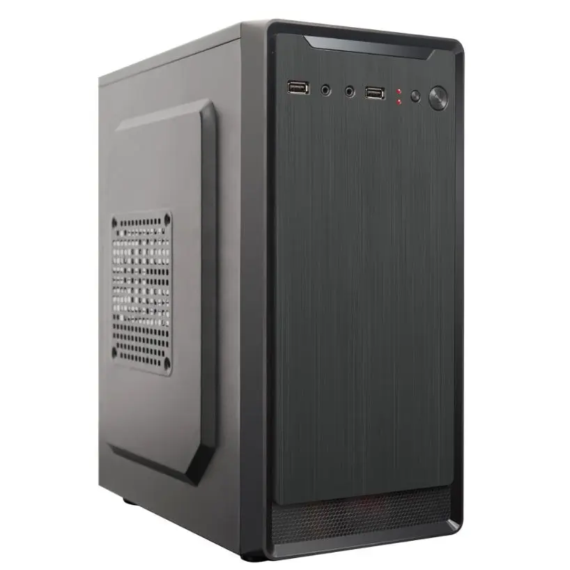 Корпус для компьютера NJoy Daytech CSMN-M0000CA-CQ01A mATX iATX без БП 2 x USB 2.0 Audio CPU 140 мм no fan окна black |