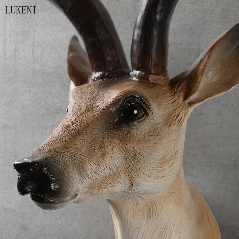Американская реалистичная настенная подвеска головы оленя из смолы для домашнего украшения - лучший подарок в магазине.