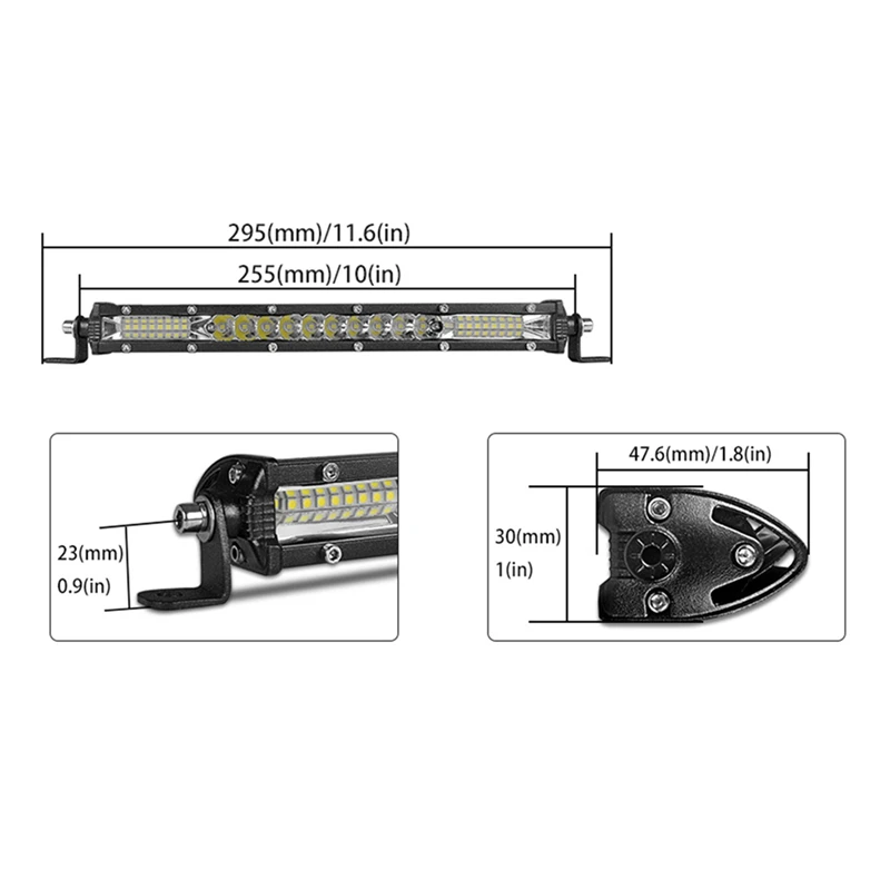 

Ultra Slim 10'' 20'' led light bar 12V 24V Led Bar Combo Spot Flood Driving work Light for Jeep Trucks Tractor off road 4x4