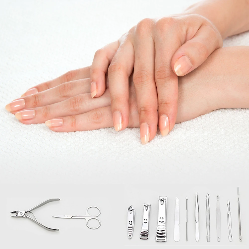 

12pcs/lot Manicure Set Professional with Case Stainless Steel Nail Clipper Cutter Trimmer File Scissor Pedicure Kit Toe Tool Kit