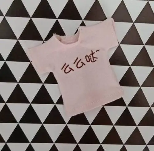 pink T-shirt Повседневная Одежда для кукол Blyth, футболка с коротким рукавом для blyth, ob24, barbies, одежда для «пуллип» для 1/6, аксессуары для кукол - Цвет: pink T-shirt