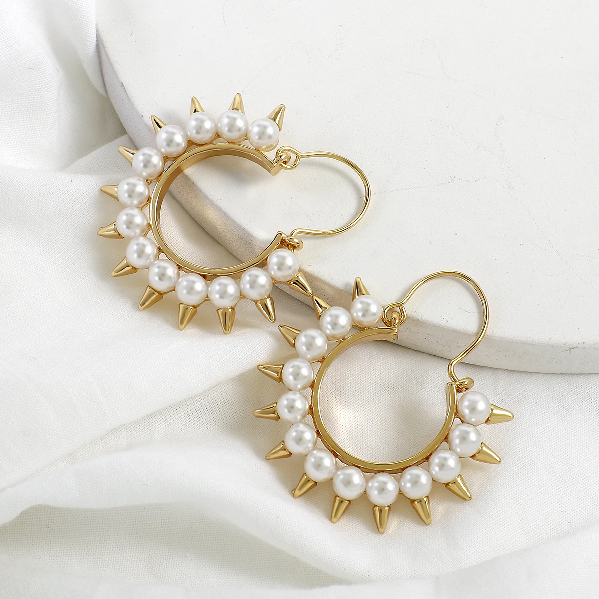 AMORCOME панк 2020 Большой Подсолнух серьги кольца для женщин со стразами с