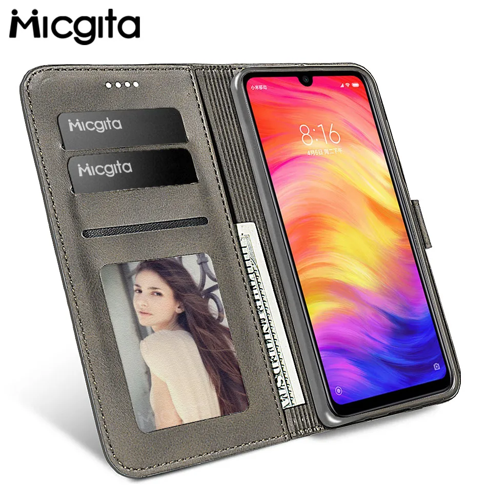 Micgita бизнес кожаный чехол для Xiaomi Redmi Note 7 Note 8 Pro держатель для фото флип-бумажник чехол для Xiaomi Redmi 7A