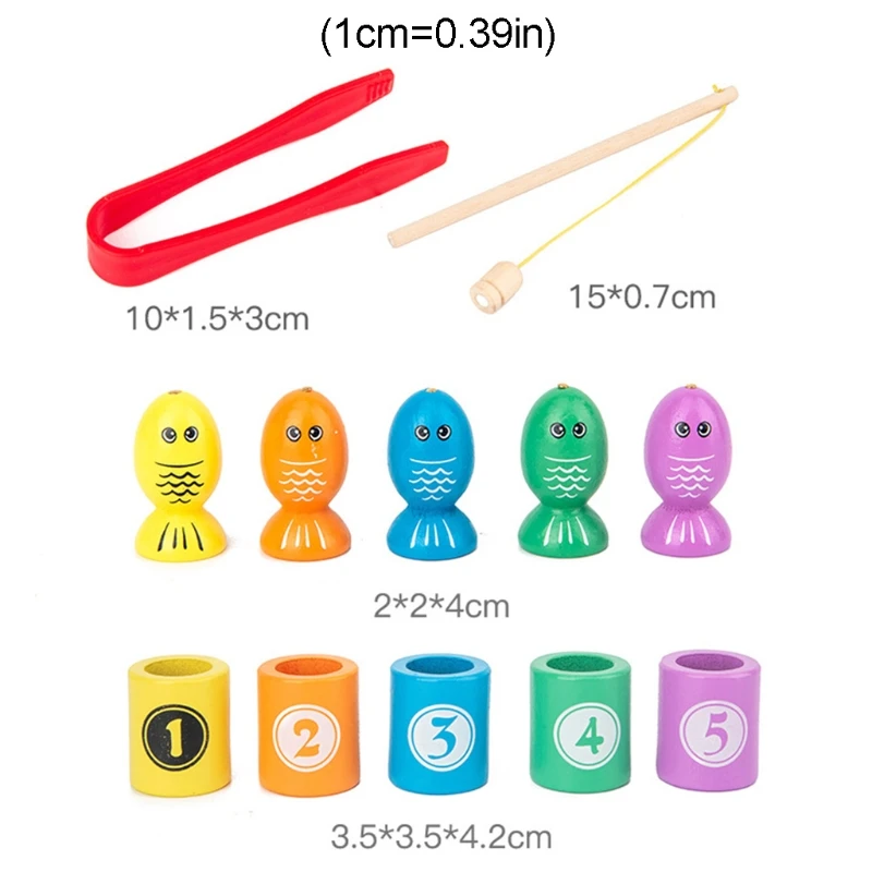 

OOTDTY Children Wooden Toys Magnetic Fishing Insect Catching Baby Kids Educational Parent-child Game Boys Girl Gifts