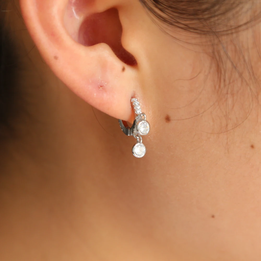 Элегантные AAA + кубический цирконий маленькие милые CZ шикарные свадебные серьги