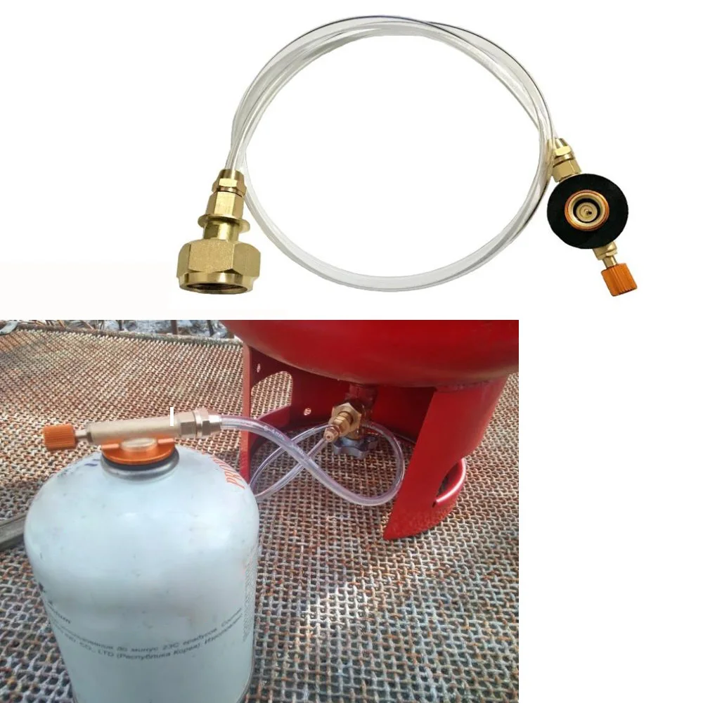 Outdoor Camping Gas Stove Furnace Connector Cylinder Head Adapter Gas Tank Adapter Hose Connector