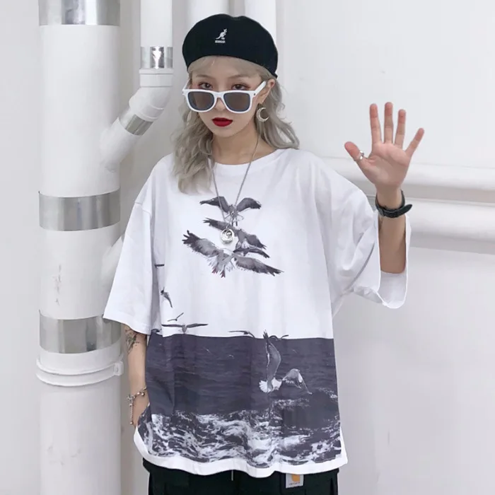 #2114 летние хлопковые футболки для женщин больших размеров свободные с рукавом до