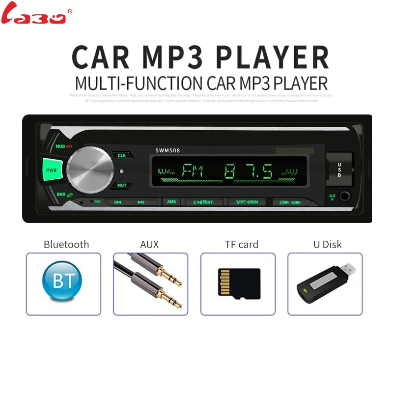 Новинка 2019 Автомобильный тюнер 12 В стерео bluetooth FM радио MP3 аудиоплеер телефон USB/SD