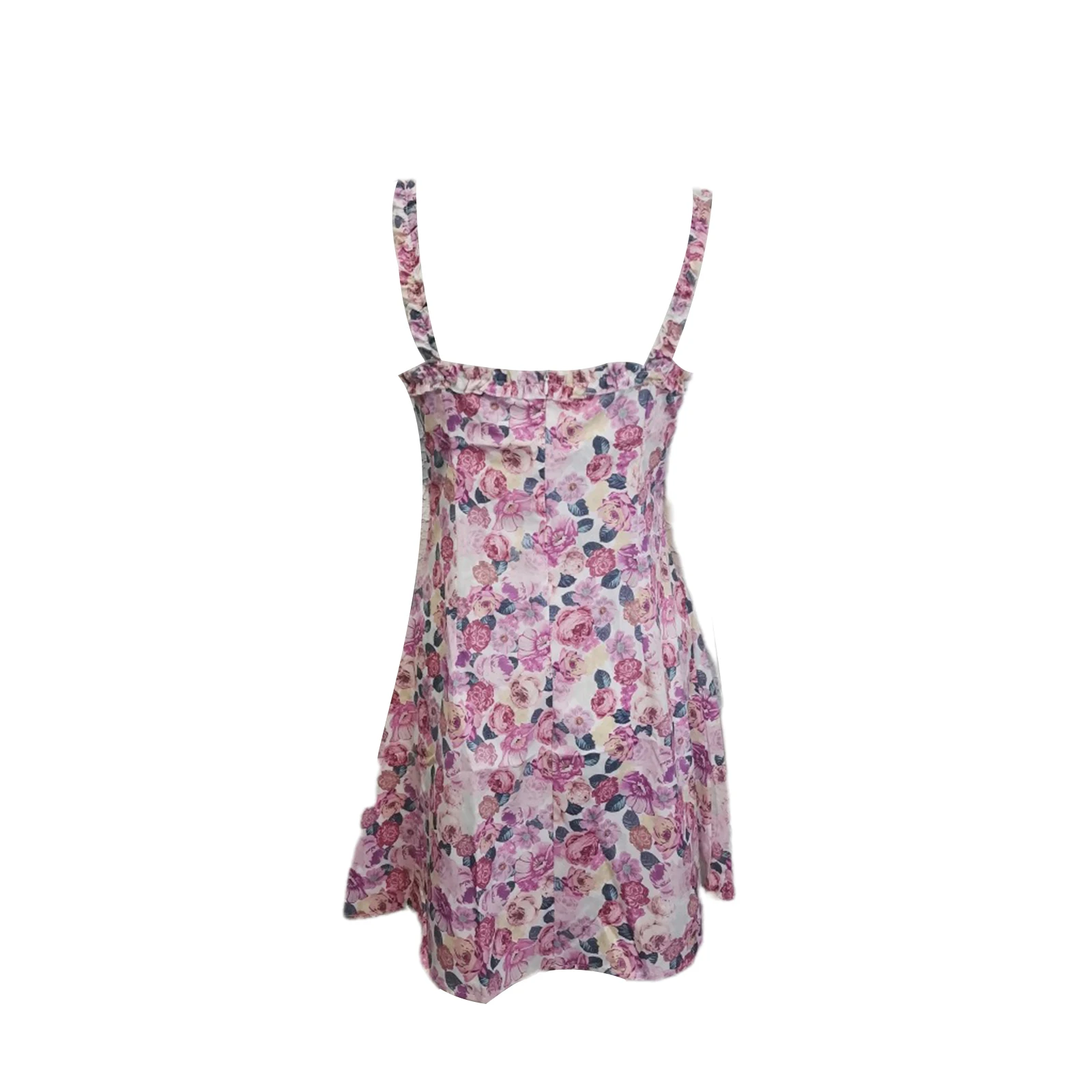 

Floral Print V Neck Sling Women Mini Dress Sleeveless A Line Summer Female Fashion Sundress Beach Party Short Dresses 2021 New