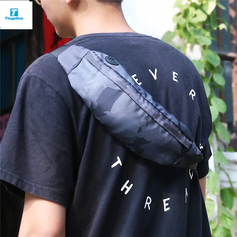 

TINGOFINE 2021New Arrival Water-Repellent Male Fanny Pack Camouflag Unisex Fashion Handbag Waterproof Chest Bag for Men