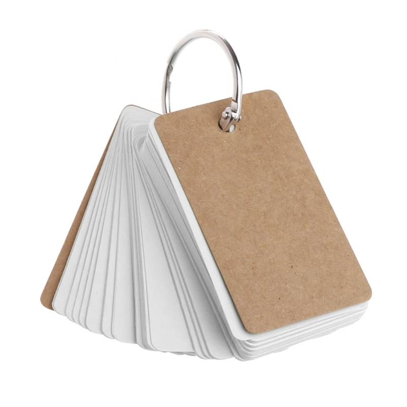 Kraft Paper Binder Ring Easy Flip Flash Cards Study Memo Pads DIY Stationery | Канцтовары для офиса и дома