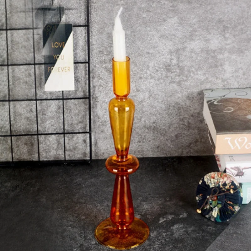 Подсвечник ручной работы креативный Настольный стеклянный подсвечник для ужина