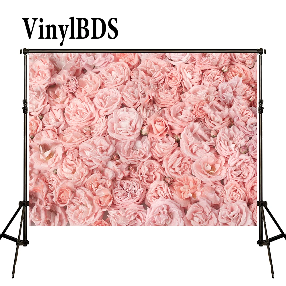

VinylBDS романтический цветочный свадебный фон розовая роза стена свадебные фоны уличный пейзаж фон для фотосессии Вечерние