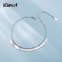 kinel silver 925 chain anklet ladies bracelet on the leg 925 sterling silver leg bijoux femme summer fashion fine jewelry
