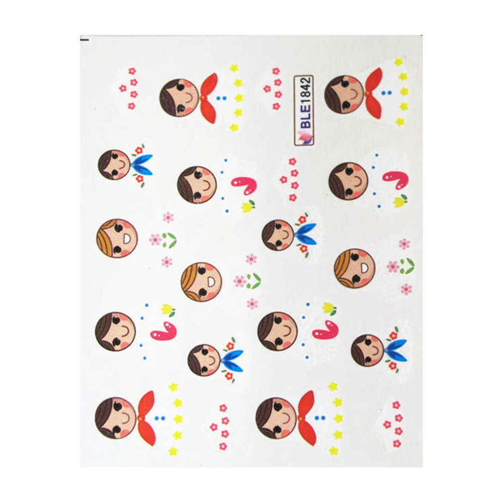 1 лист наклеек для ногтей модный покер Мультфильм Животные Сделай Сам дизайн