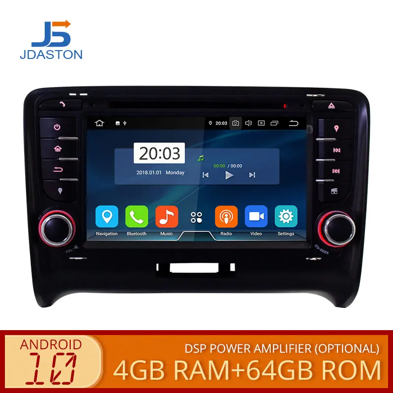 JDASTON IN Dash Android 10 автомобильный dvd плеер для AUDI TT /TTS 2 DIN автомобильное радио GPS