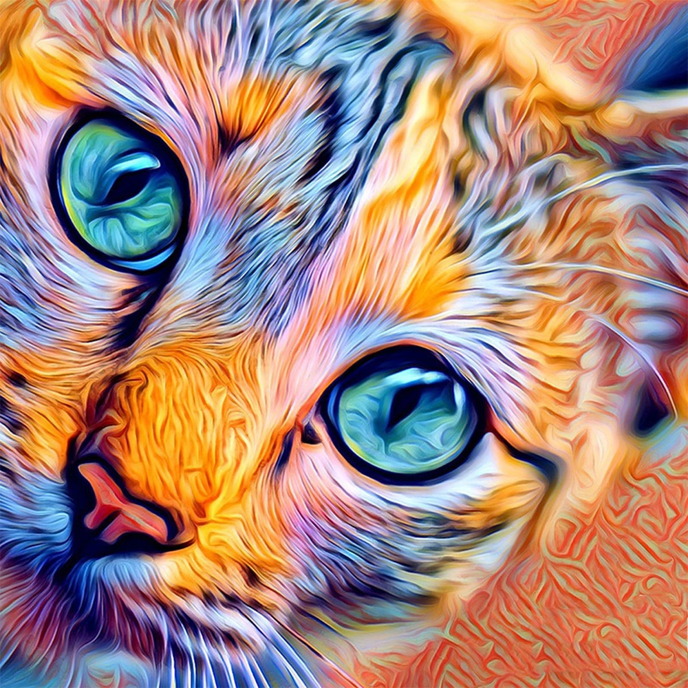 

5D DIY Diamond Painting Kits Cat Full Round With AB Drill Embroidery Animal Stitch Mosaic Rhinestones Pictures Home Decor Gift