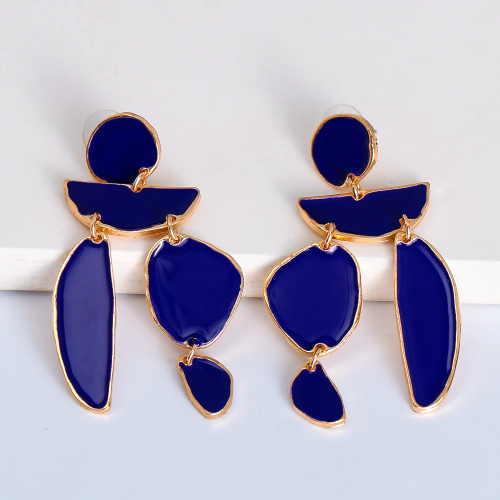 

Geometric New Colorful Earrings Cute Fashion Resin Bohemian Statement Jewelry Wholesale Wedding Dangle Earring For Women 2021