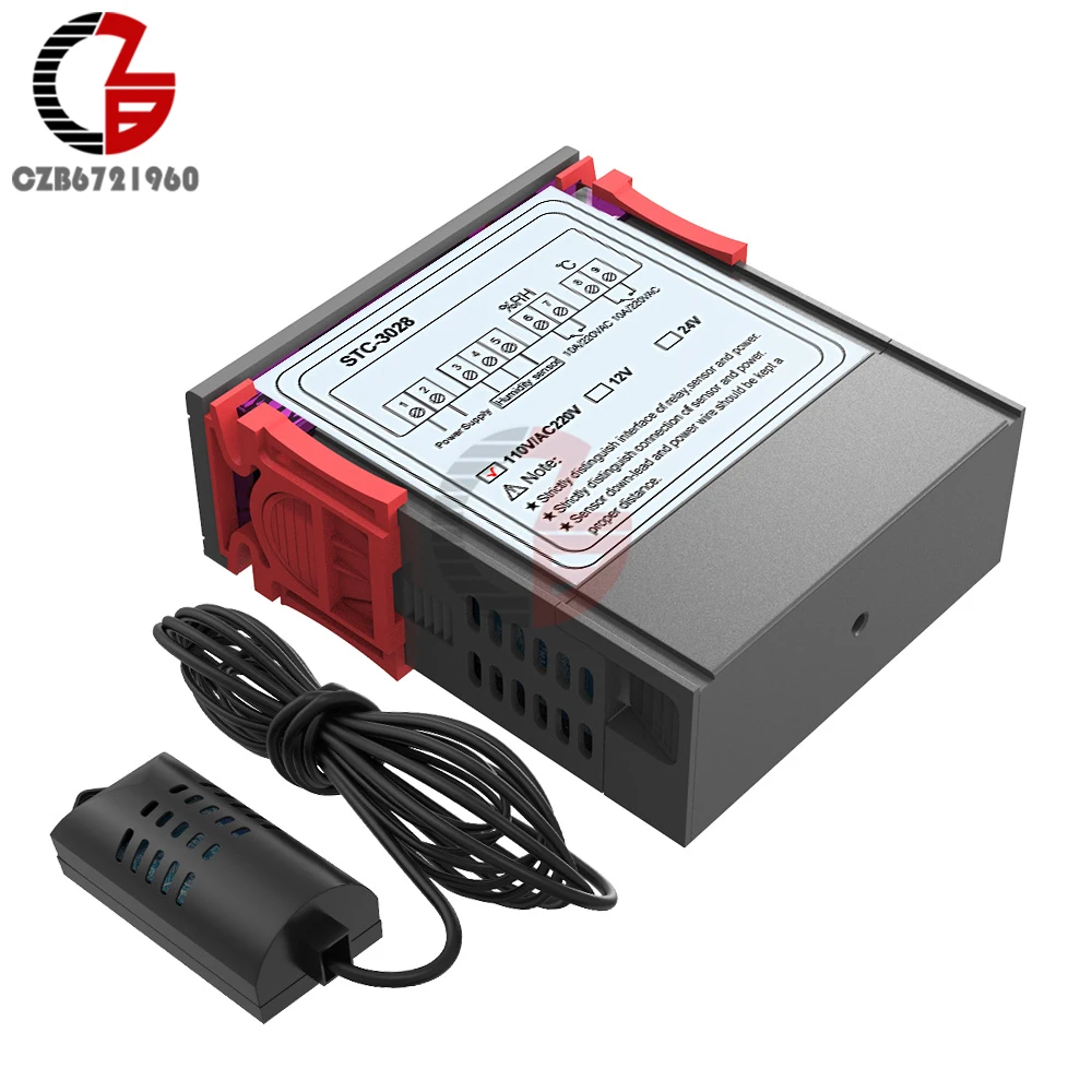 STC-3028 AC 110 V-220 V цифровой регулятор влажности воздуха термостат гигростат термометром и гигрометром декоративные часы для терморегулятор