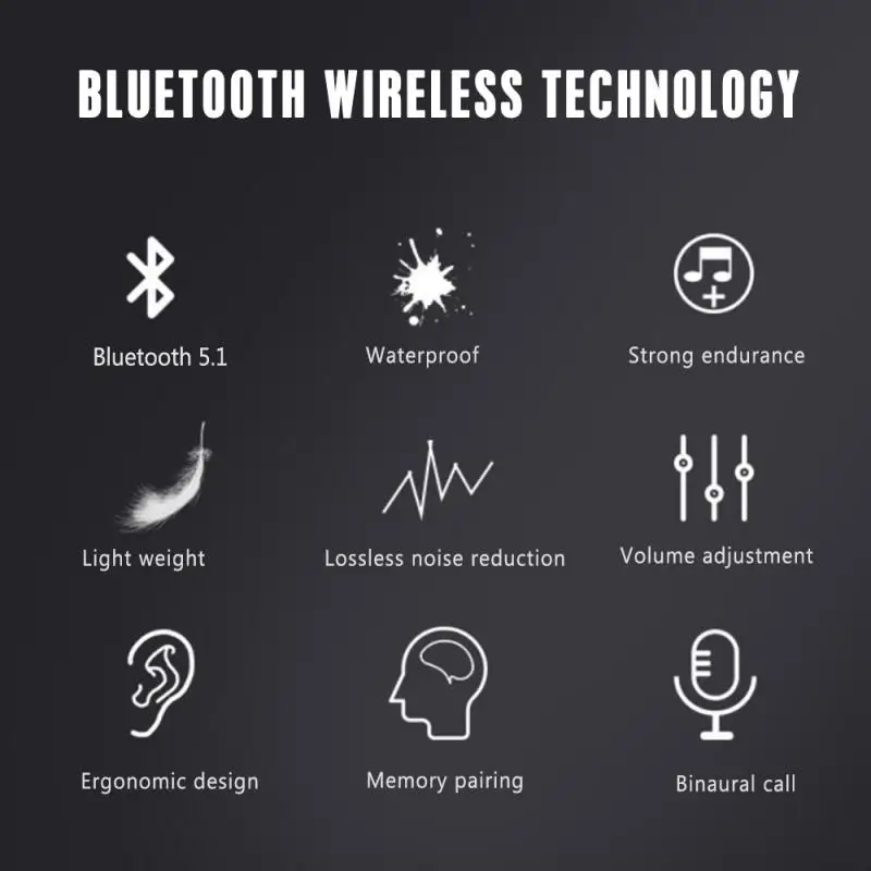 Беспроводные наушники A7S/E7S Bluetooth-совместимые с зарядным боксом спортивные