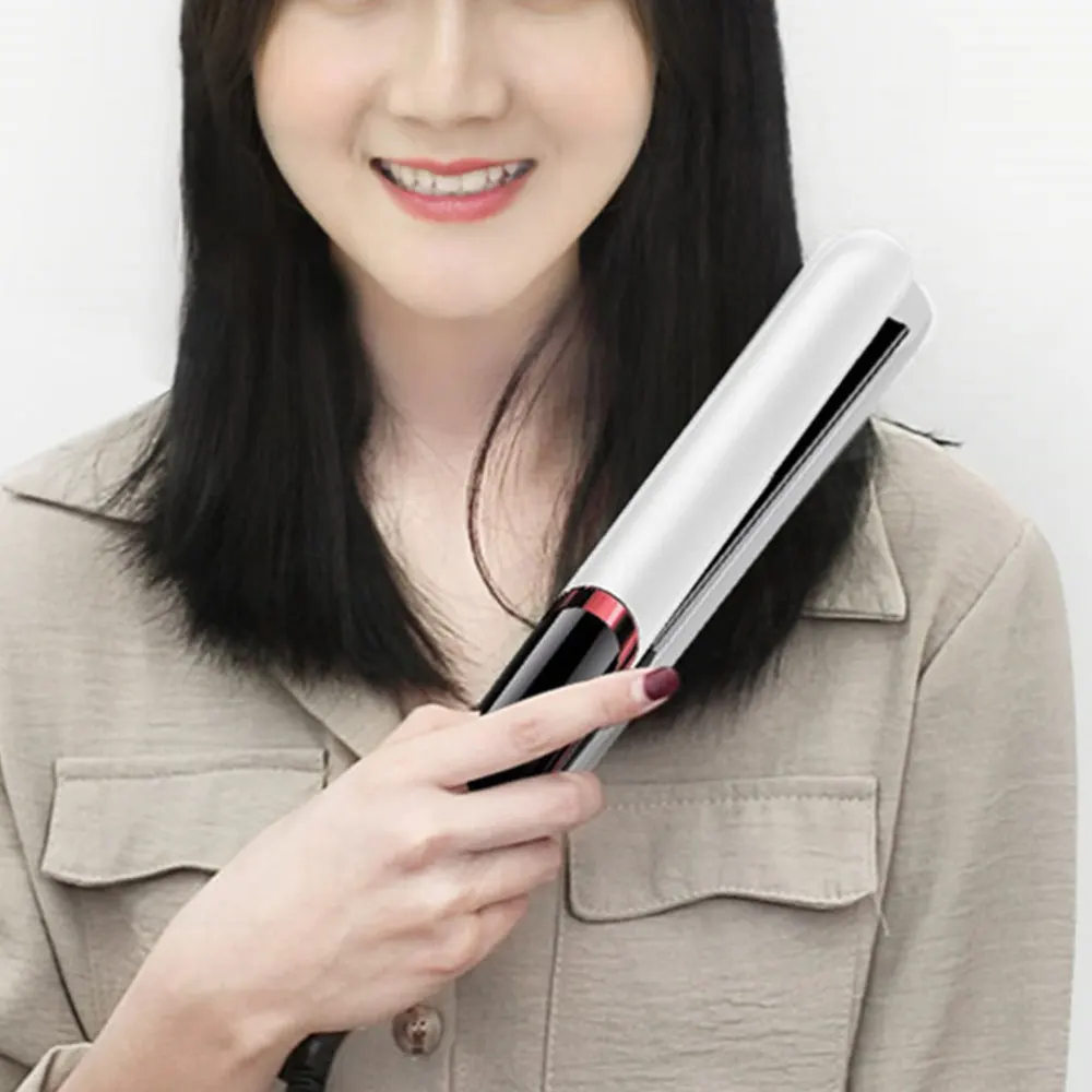 

1Pc 2-in-1 Hair Curler Straightener Electric Plate Styling Tool for Lady with JP Plug(Black)
