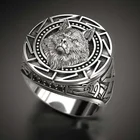 Модное ретро-кольцо с волком тотемным викингом, искусственное кольцо для мужчин, кольцо в стиле панк, хип-хоп, рок, ювелирные изделия, амулет, ювелирные изделия