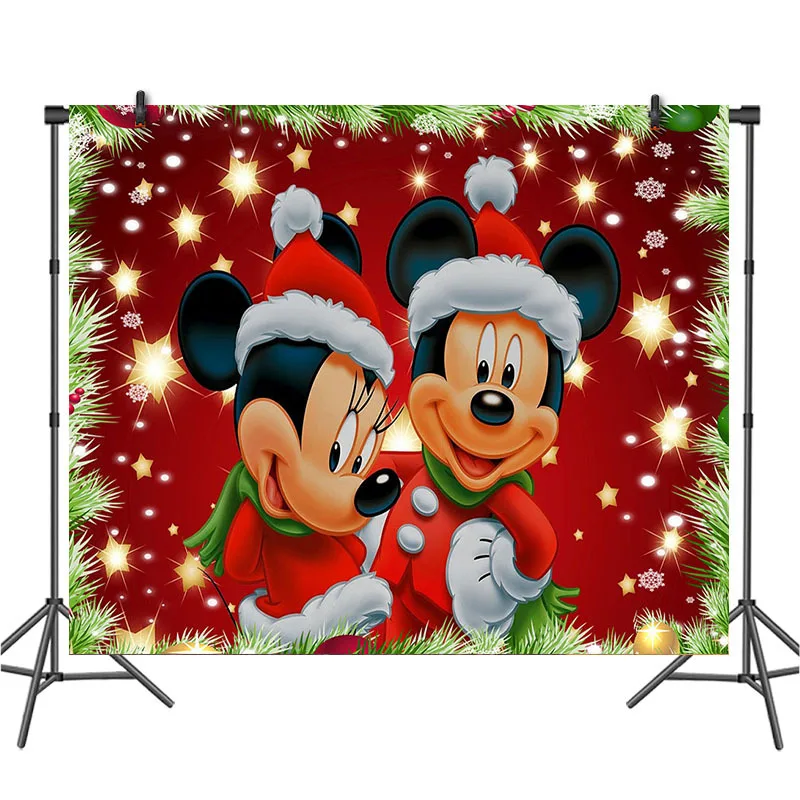 Фон для детской фотосъемки с изображением мультфильма Диснея Микки Минни