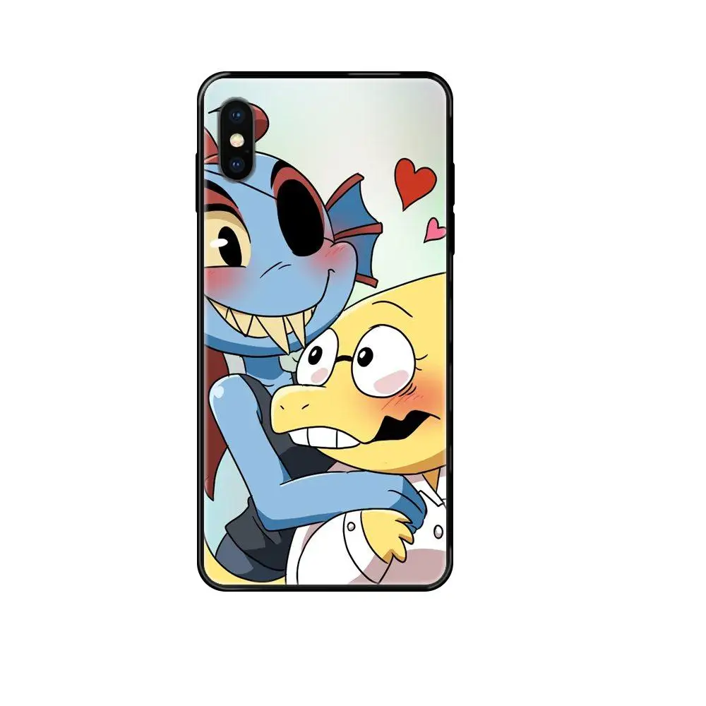 Для iPhone 11 12 Pro Max Plus X XS XR 8 7 6S SE 5 5C 5S 2020 крутая модная игра Undertale Alphys Special Black Soft |